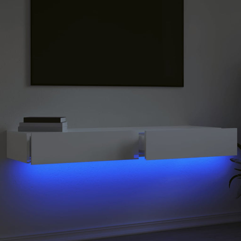 Tv-meubelen 2 st met LED 60x35x15,5 cm hoogglans wit MeubelReus