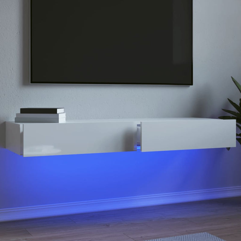 Tv-meubelen 2 st met LED 60x35x15,5 cm hoogglans wit MeubelReus