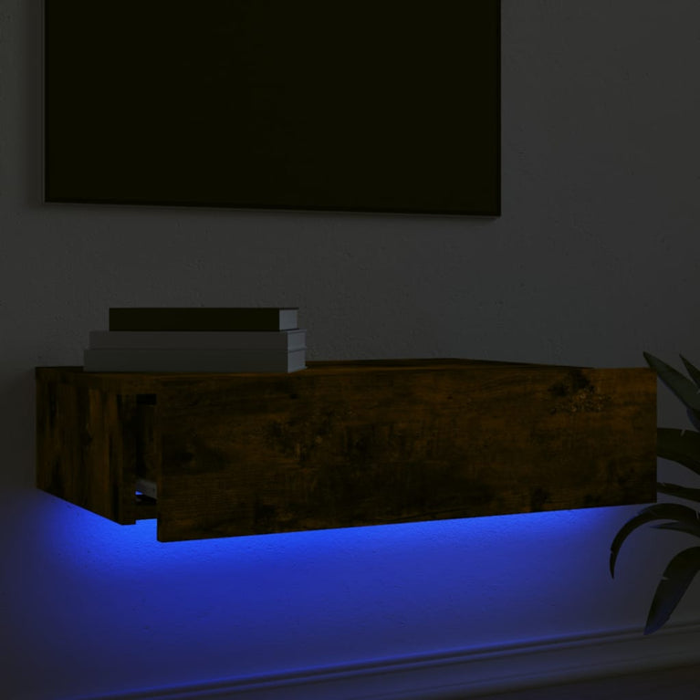 Tv-meubel met LED-verlichting 60x35x15,5 cm gerookt eikenkleur MeubelReus