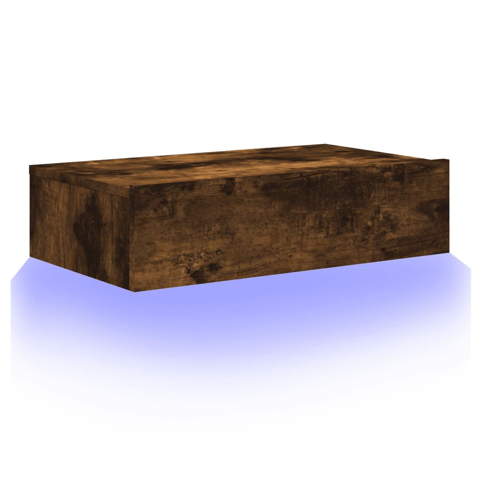 Tv-meubel met LED-verlichting 60x35x15,5 cm gerookt eikenkleur MeubelReus