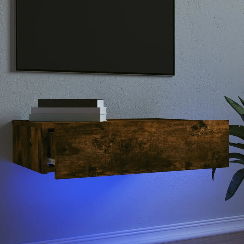 Tv-meubel met LED-verlichting 60x35x15,5 cm gerookt eikenkleur MeubelReus