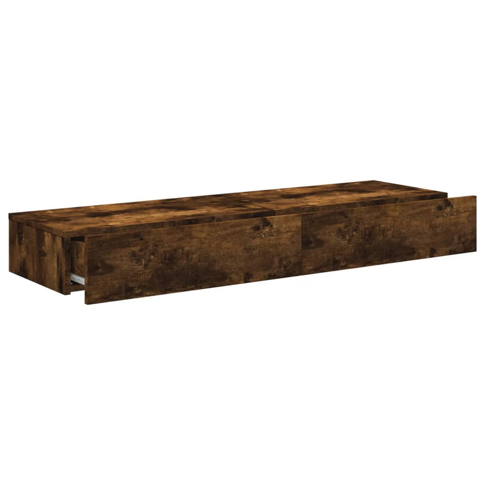 Tv-meubels 2 st met LED 60x35x15,5 cm gerookt eikenkleur MeubelReus