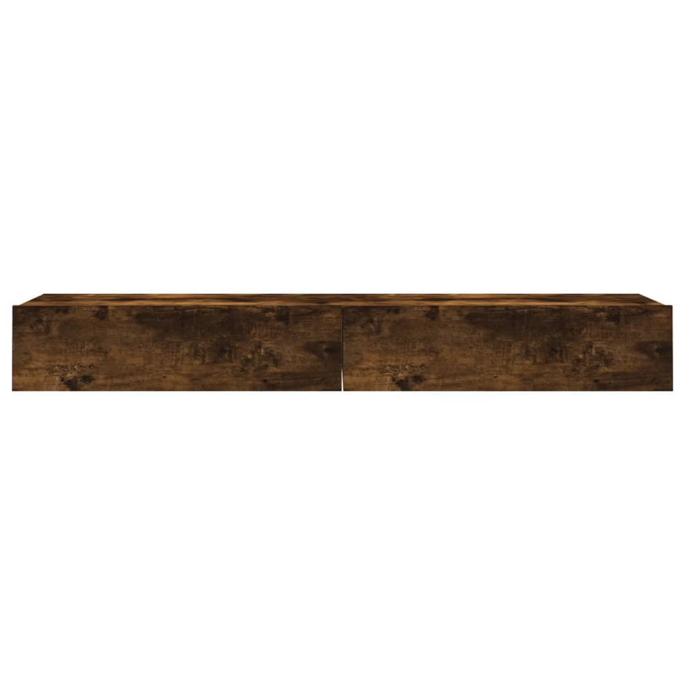 Tv-meubels 2 st met LED 60x35x15,5 cm gerookt eikenkleur MeubelReus