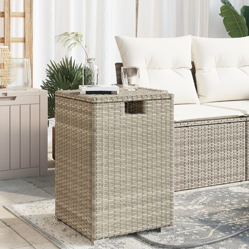 Afdekkast propaangasfles 40x40x60 cm Poly Rattan lichtgrijs