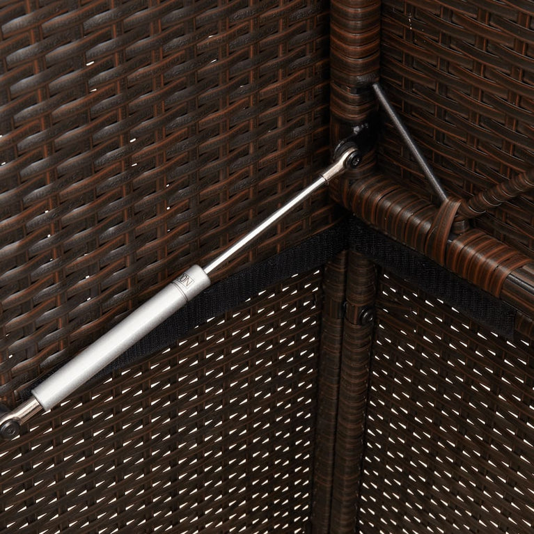 Tuinbank met kussens poly rattan bruin