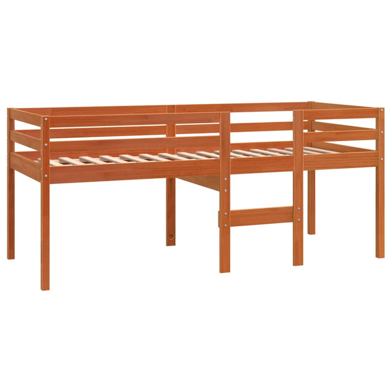 Hoogslaper massief grenenhout wasbruin 75x190 cm