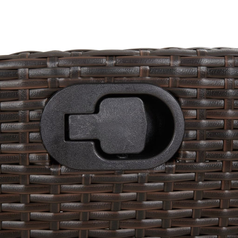 9-delige Tuinset met kussens poly rattan bruin