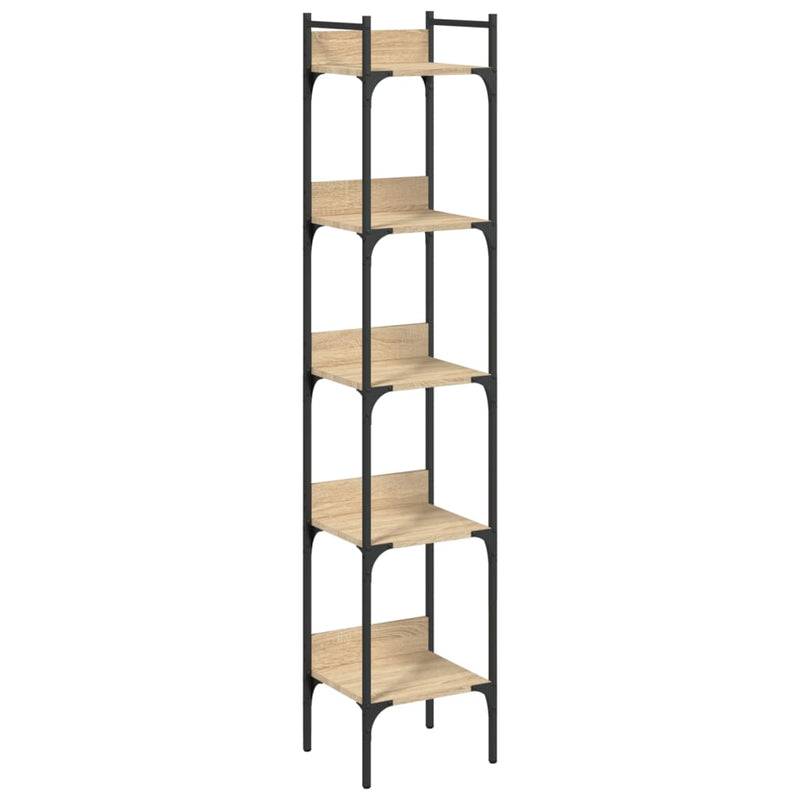 Boekenkast 5-laags 35x30x174 cm bewerkt hout sonoma eikenkleur
