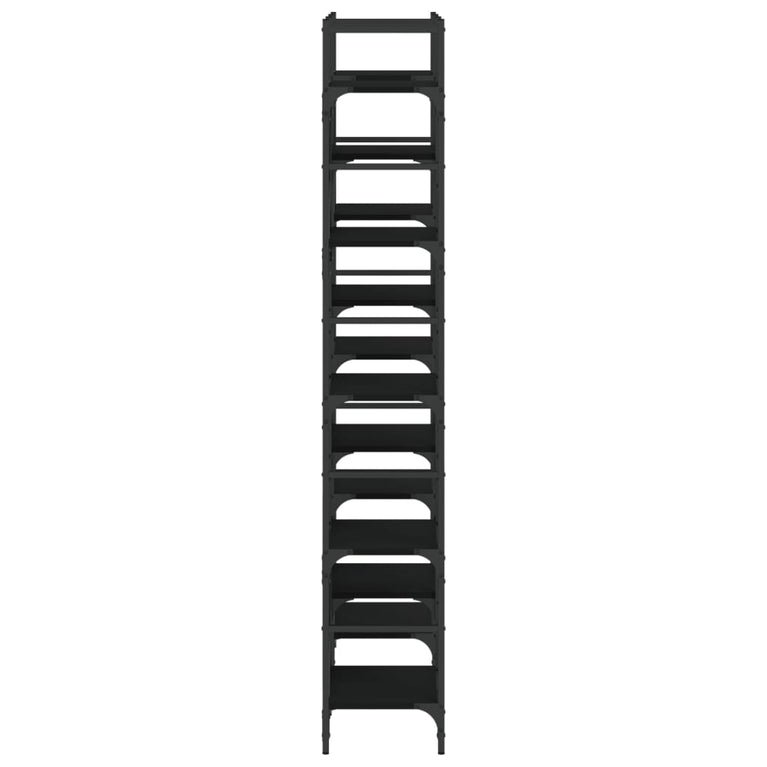 Boekenkast 127,5x28,5x172,5 cm bewerkt hout zwart