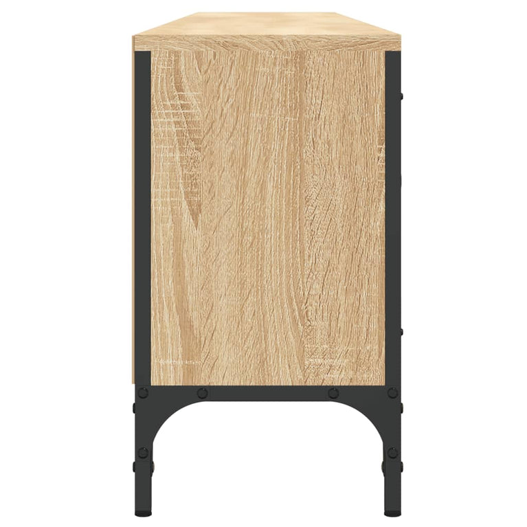 Tv-meubel met lade 200x25x44 cm bewerkt hout sonoma eikenkleur