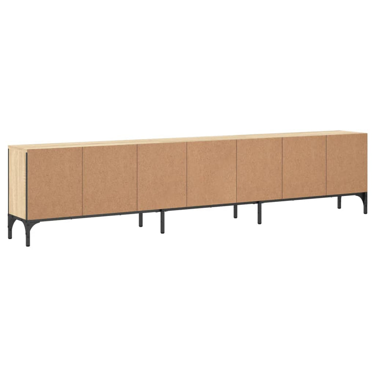 Tv-meubel met lade 200x25x44 cm bewerkt hout sonoma eikenkleur