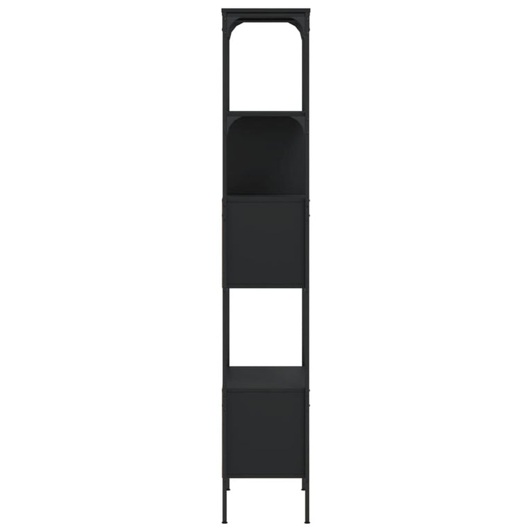 Boekenkast 5-laags 76x33x188,5 cm bewerkt hout zwart
