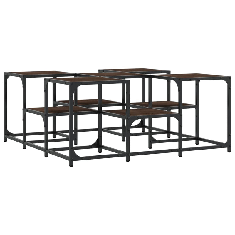 Salontafel 91x91x40 cm bewerkt hout bruineikenkleurig