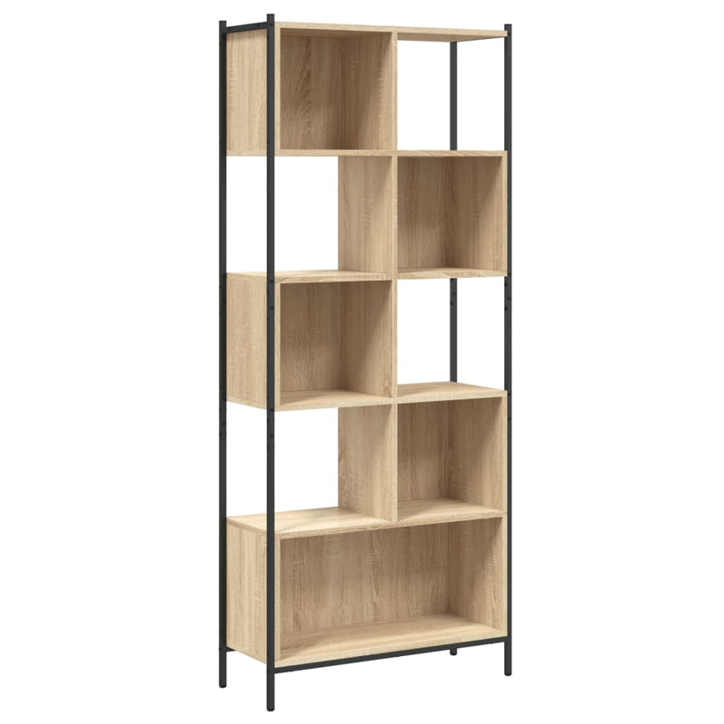 Boekenkast 72x28x172 cm bewerkt hout sonoma eikenkleurig