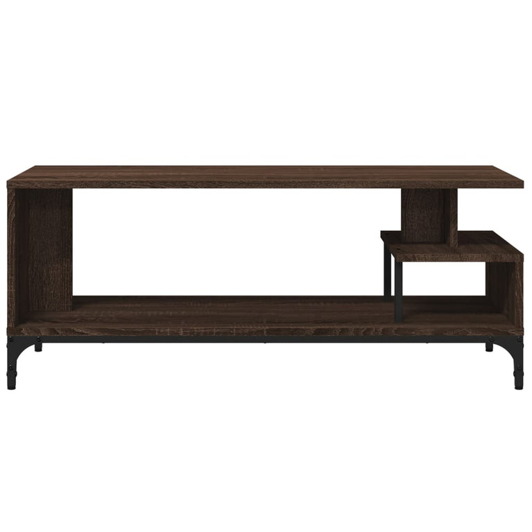 Tv-meubel 102x40x41 cm hout en gepoedercoat staal bruineiken