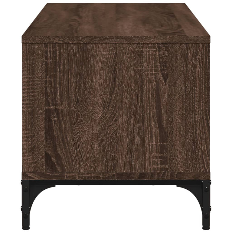 Tv-meubel 102x40x41 cm hout en gepoedercoat staal bruineiken