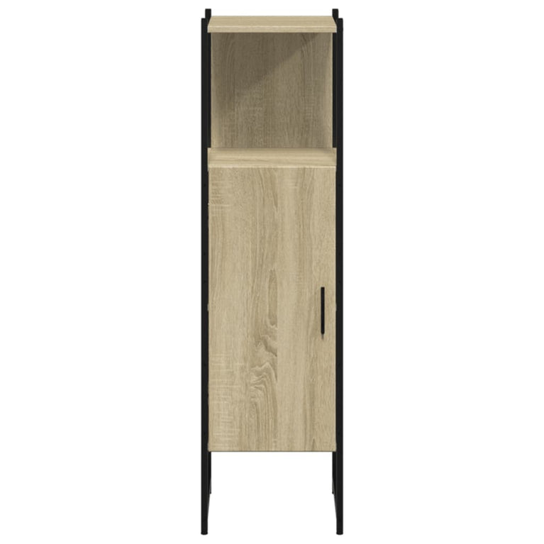 Badkamerkast 33x33x120,5 cm bewerkt hout sonoma eikenkleurig