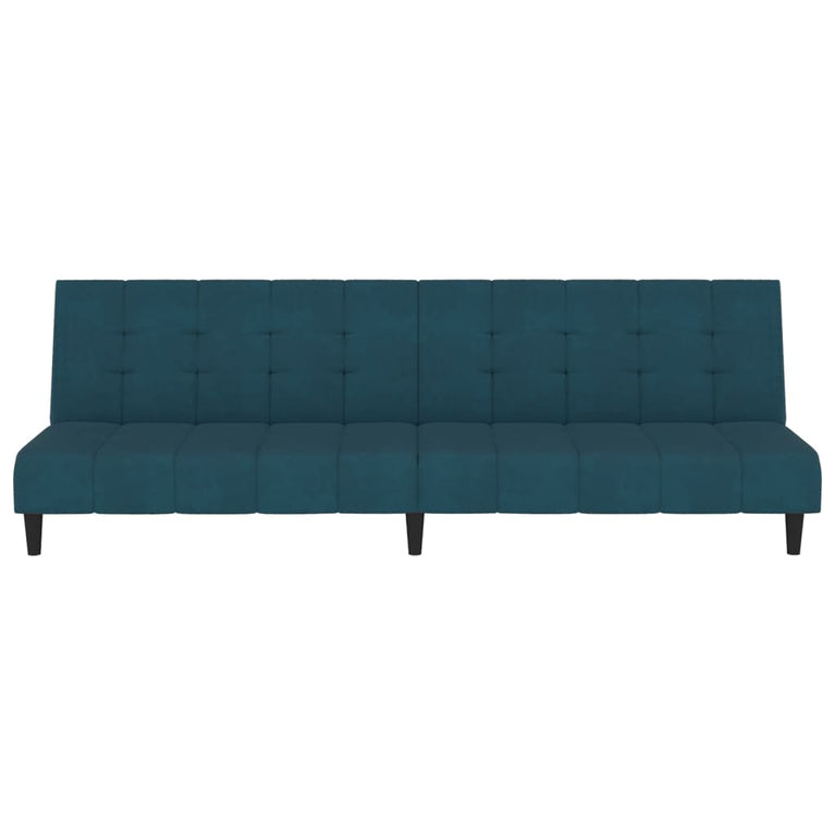 Slaapbank 2-zits fluweel blauw