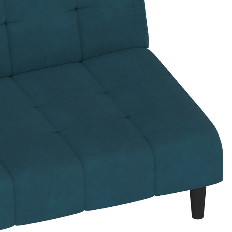 Slaapbank 2-zits fluweel blauw