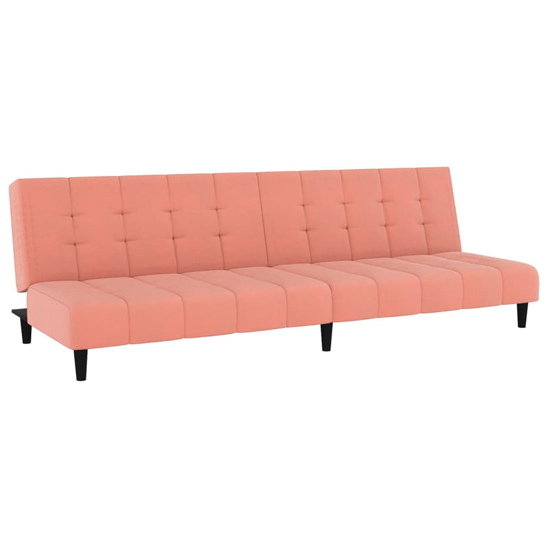 Slaapbank 2-zits fluweel roze