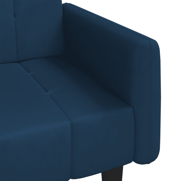 Slaapbank 2-zits fluweel blauw