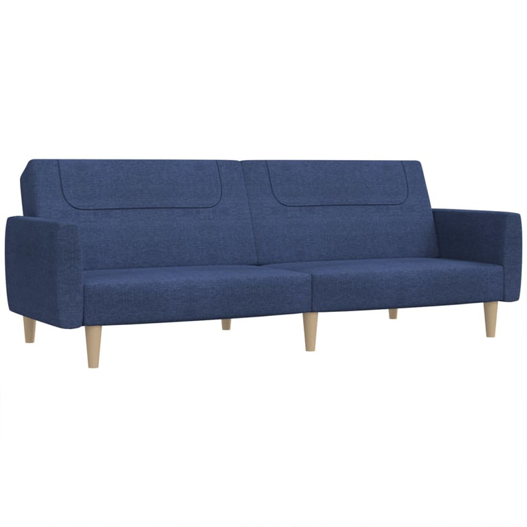 Slaapbank 2-zits stof blauw