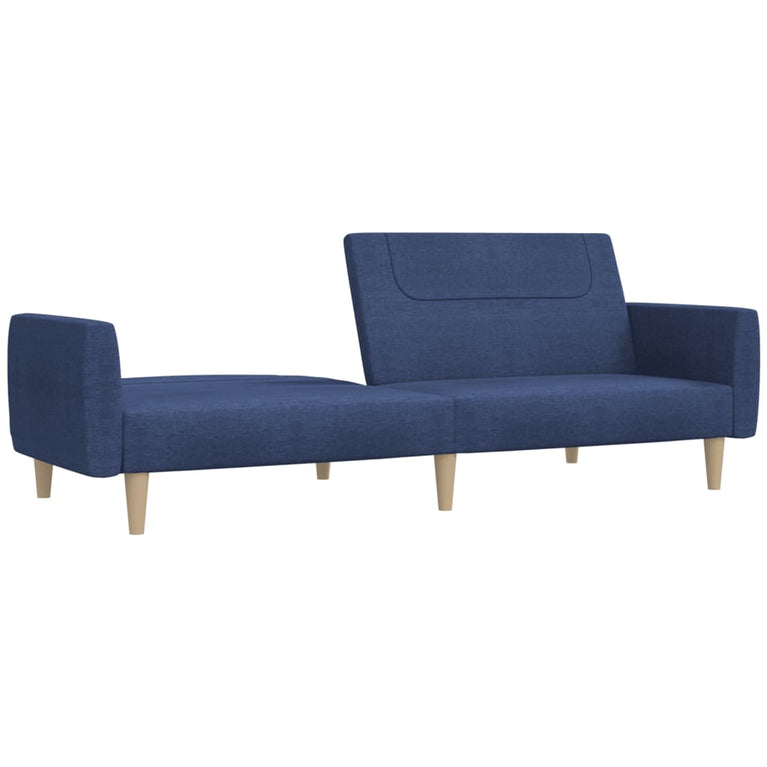 Slaapbank 2-zits stof blauw