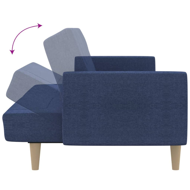 Slaapbank 2-zits stof blauw