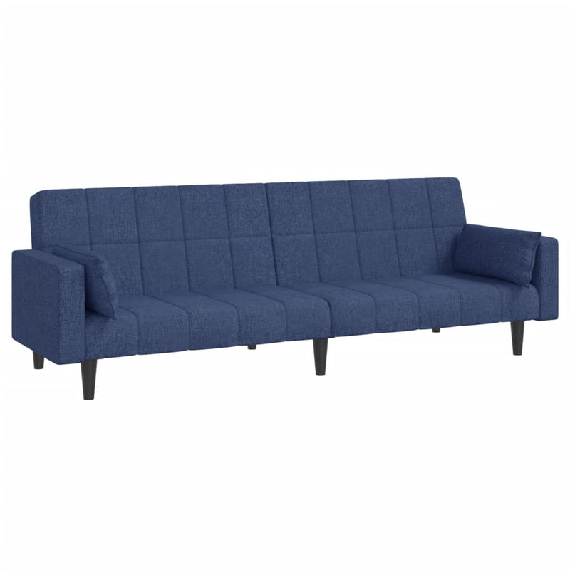 Slaapbank 2-zits met 2 kussens stof blauw