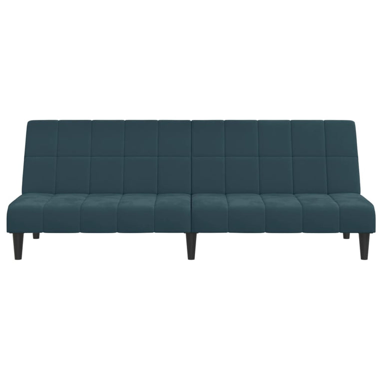 Slaapbank 2-zits fluweel blauw