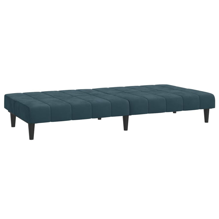 Slaapbank 2-zits fluweel blauw