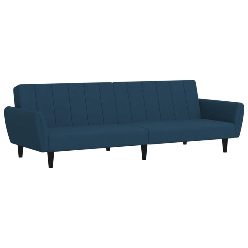 Slaapbank 2-zits fluweel blauw