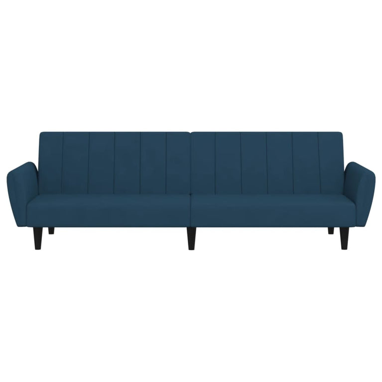 Slaapbank 2-zits fluweel blauw