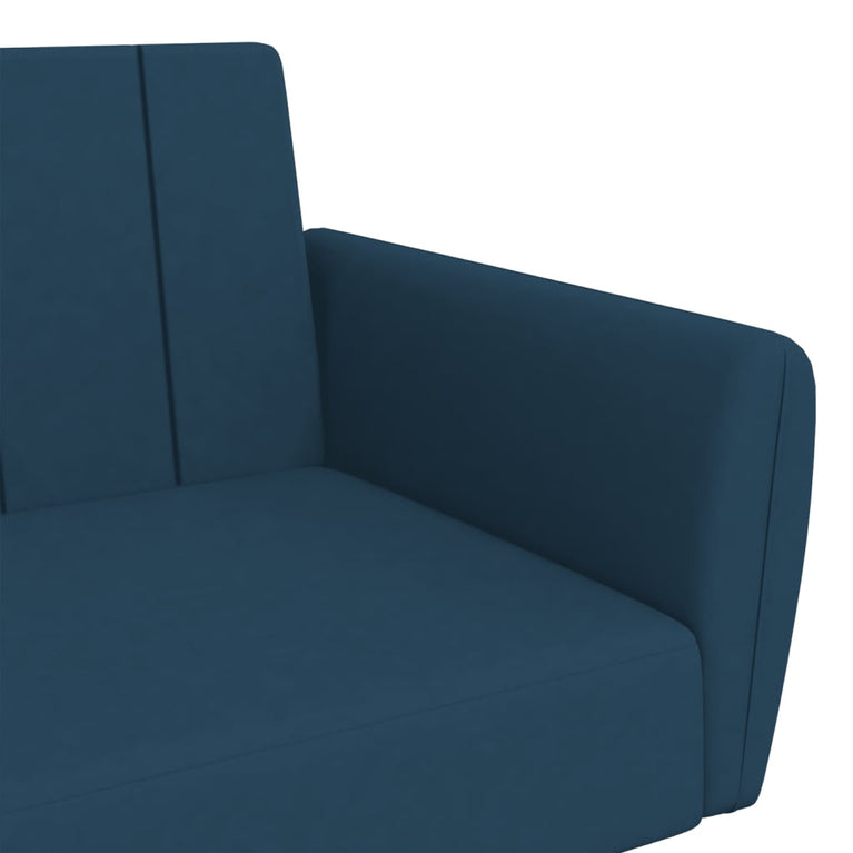 Slaapbank 2-zits fluweel blauw