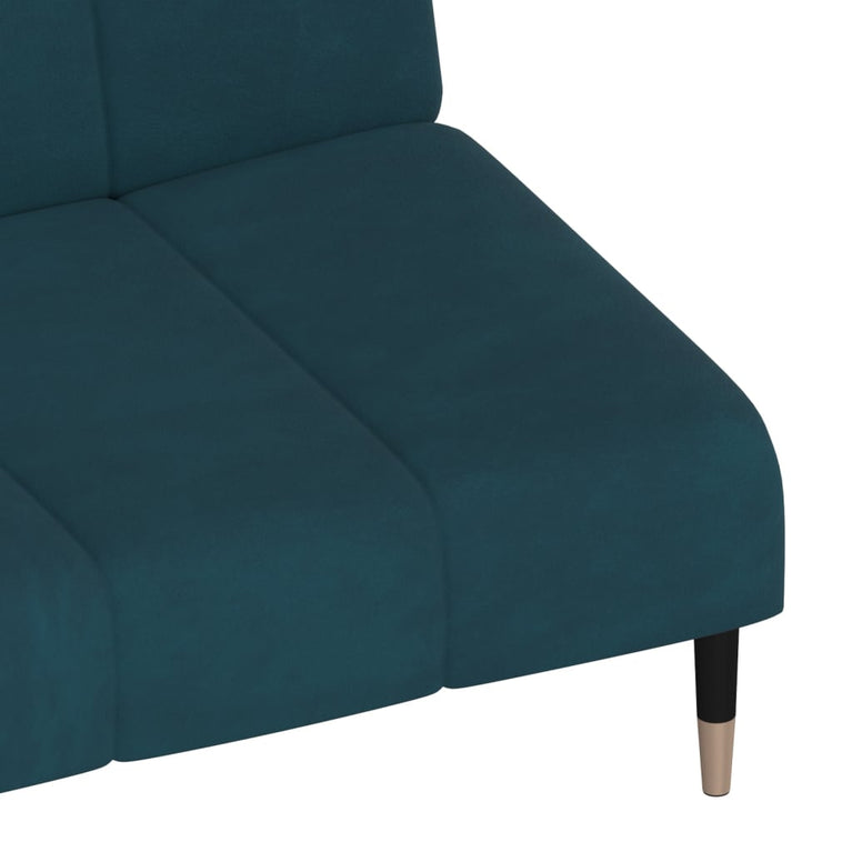 Slaapbank 2-zits fluweel blauw