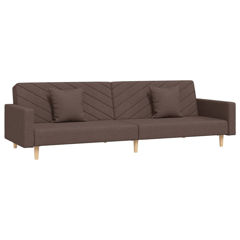 Slaapbank 2-zits met 2 kussens stof taupe