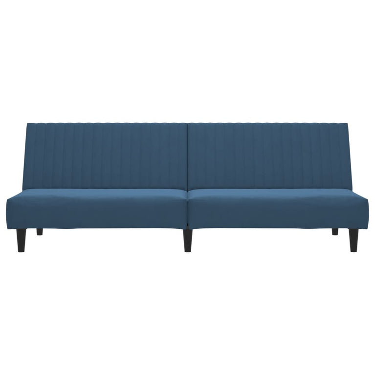 Slaapbank 2-zits fluweel blauw