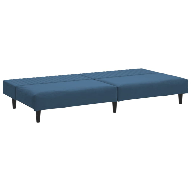 Slaapbank 2-zits fluweel blauw