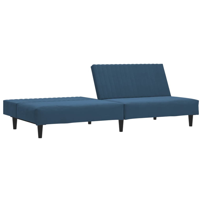 Slaapbank 2-zits fluweel blauw