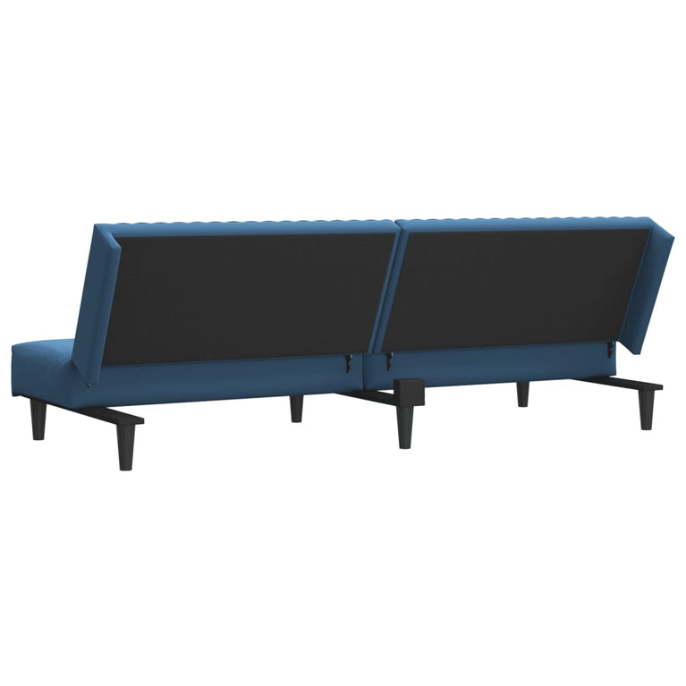 Slaapbank 2-zits fluweel blauw