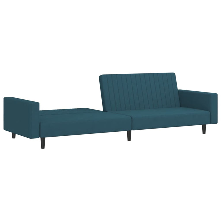 Slaapbank 2-zits fluweel blauw