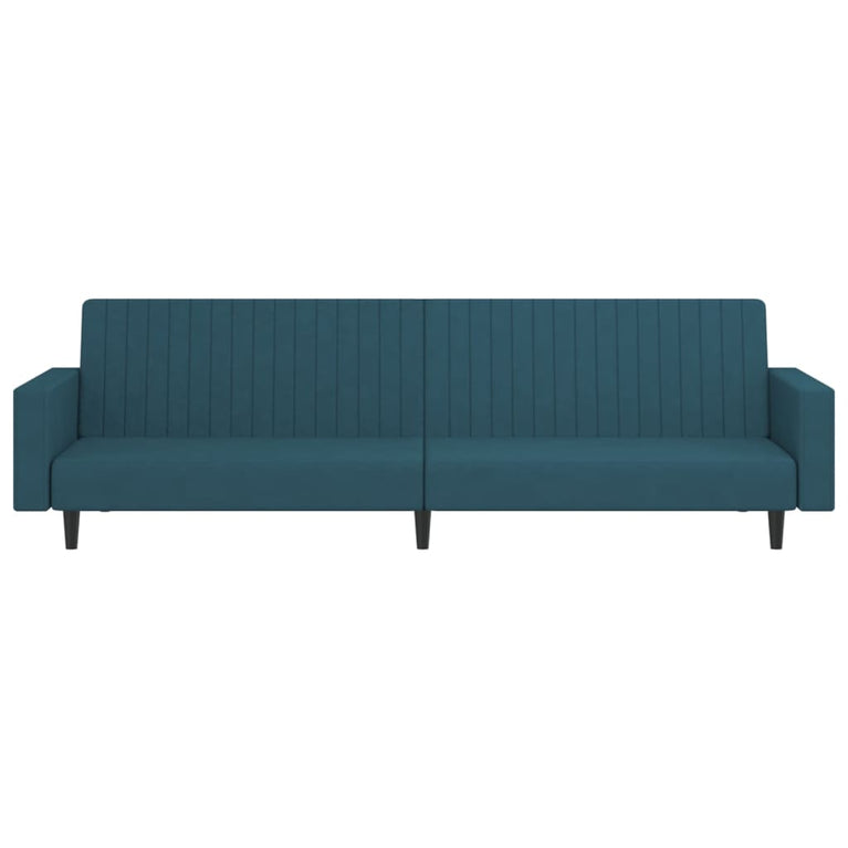 Slaapbank 2-zits fluweel blauw