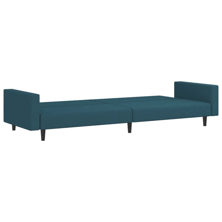 Slaapbank 2-zits fluweel blauw