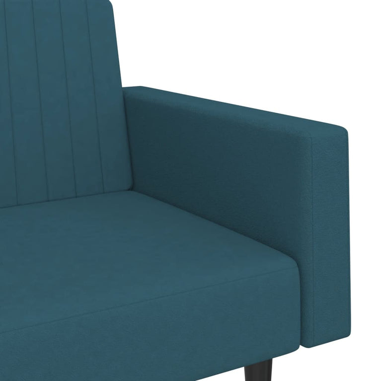 Slaapbank 2-zits fluweel blauw
