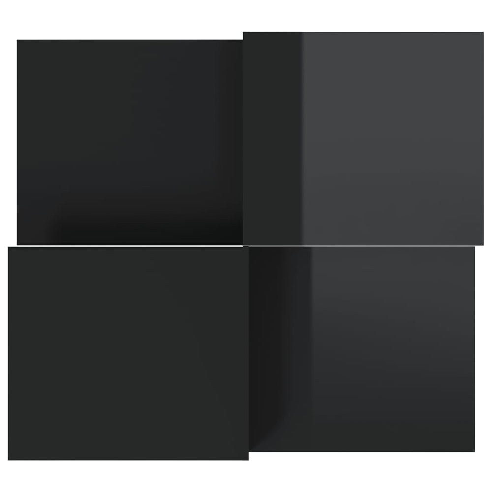 Salontafels 2 st bewerkt hout hoogglans zwart MeubelReus