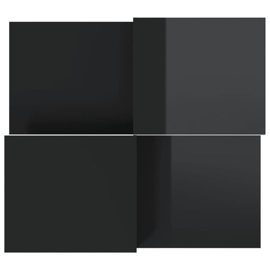 Salontafels 2 st bewerkt hout hoogglans zwart MeubelReus