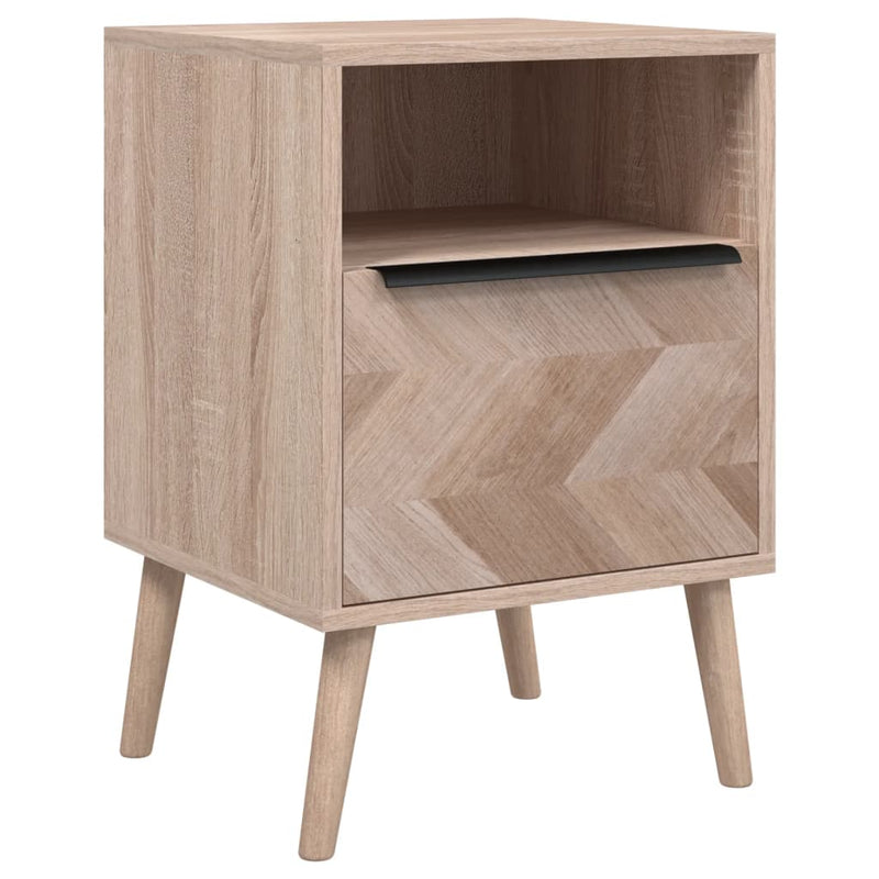 Nachtkastje 38,5x38,5x57 cm bewerkt hout sonoma eikenkleurig