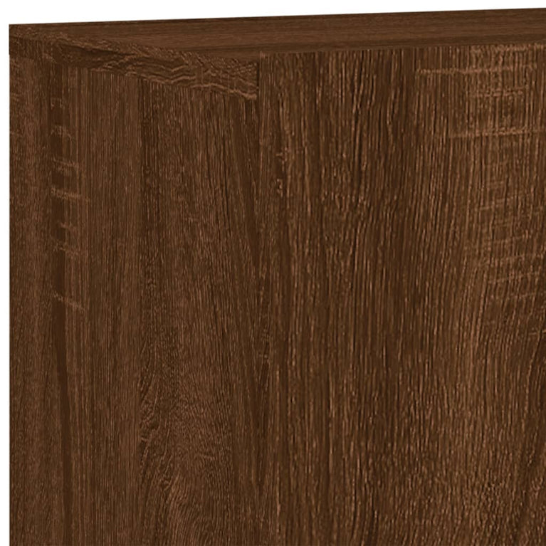 4-delige Tv-wandmeubelset bewerkt hout bruineikenkleurig