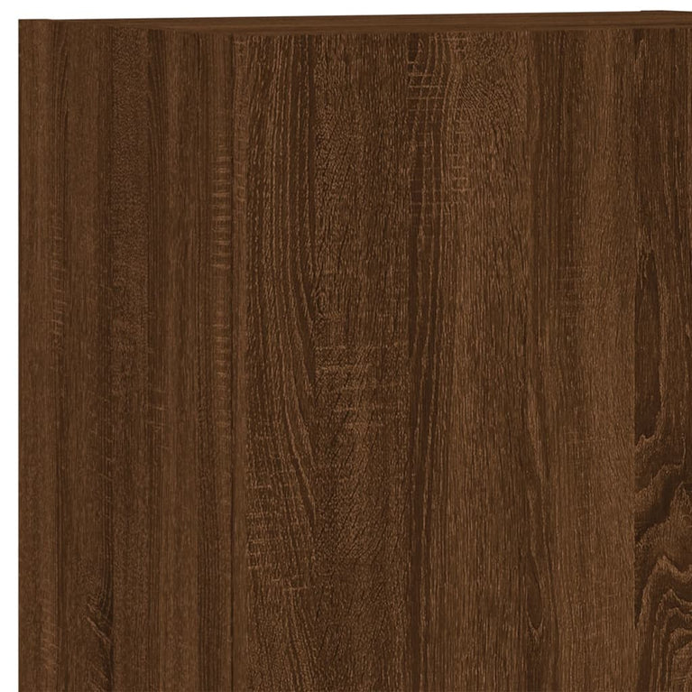 4-delige Tv-wandmeubelset bewerkt hout bruineikenkleurig