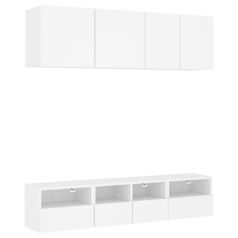 5-delige Tv-meubelset bewerkt hout wit